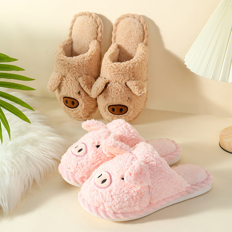 Bear Slippers Plush Closed Toe Slippers Anti Slip Cartoon Animal Slippers Cute Fluffy Preppy Slippers Cartoon Household Shoes