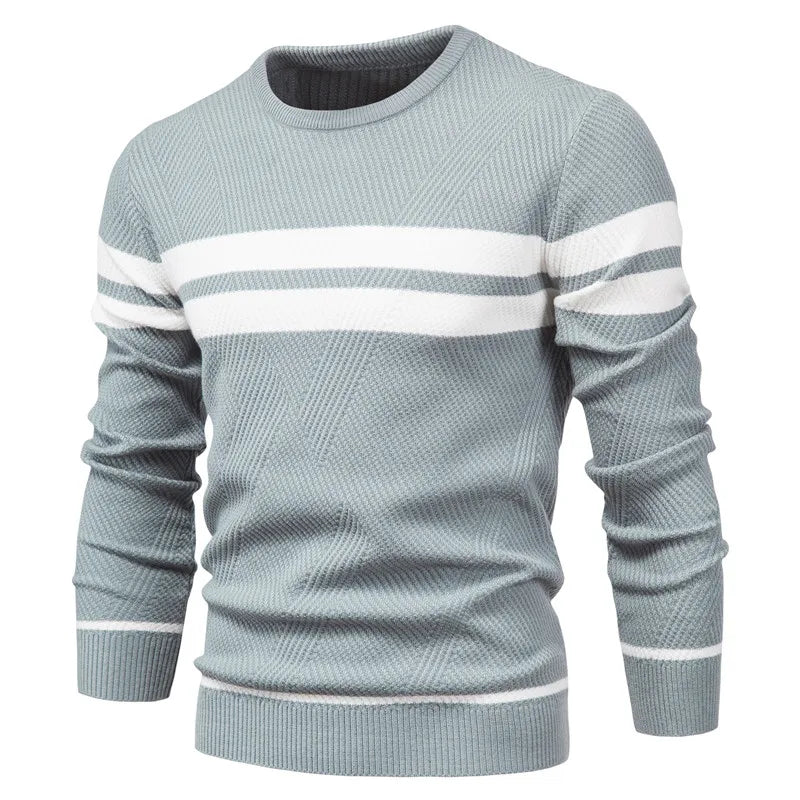 New Autumn Pullover Men's Sweater O-neck Patchwork Long Sleeve Warm Slim Sweaters Men Casual Fashion Sweater Men Clothing