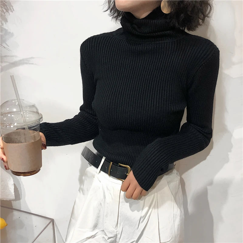 Turtleneck Sweater Womens 2024 Autumn Winter Tops Korean Slim Women Pullover Jumper Knitted Sweater Pull Femme Hiver Truien