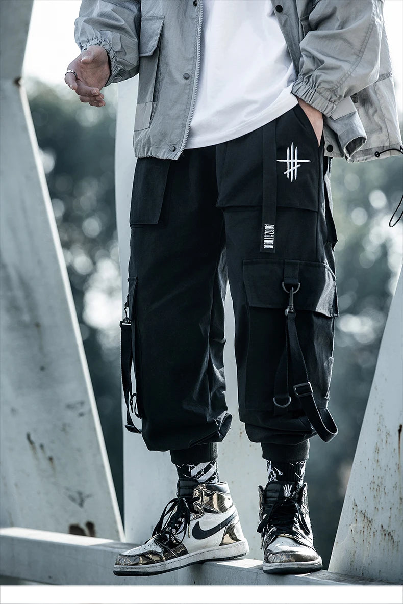 michalkova Paratrooper  Japanese military Male Black Joggers Mens hip hop Pockets Ankel Cargo Pants Men Streetwear Pants Casual