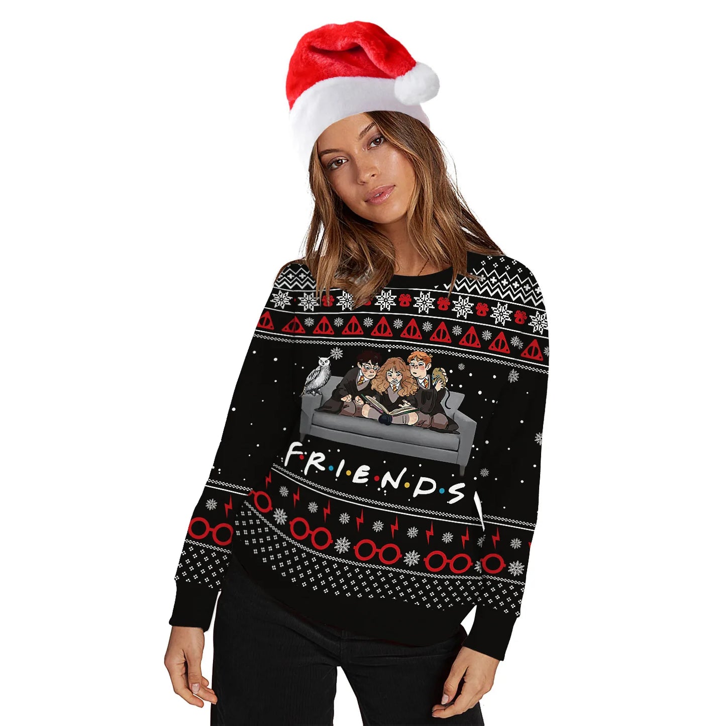 Ugly Christmas Sweater Fun 3D Printed Sweater Fashion Unisex Long-sleeved Hooded Sweater Autumn Funny Christmas Party