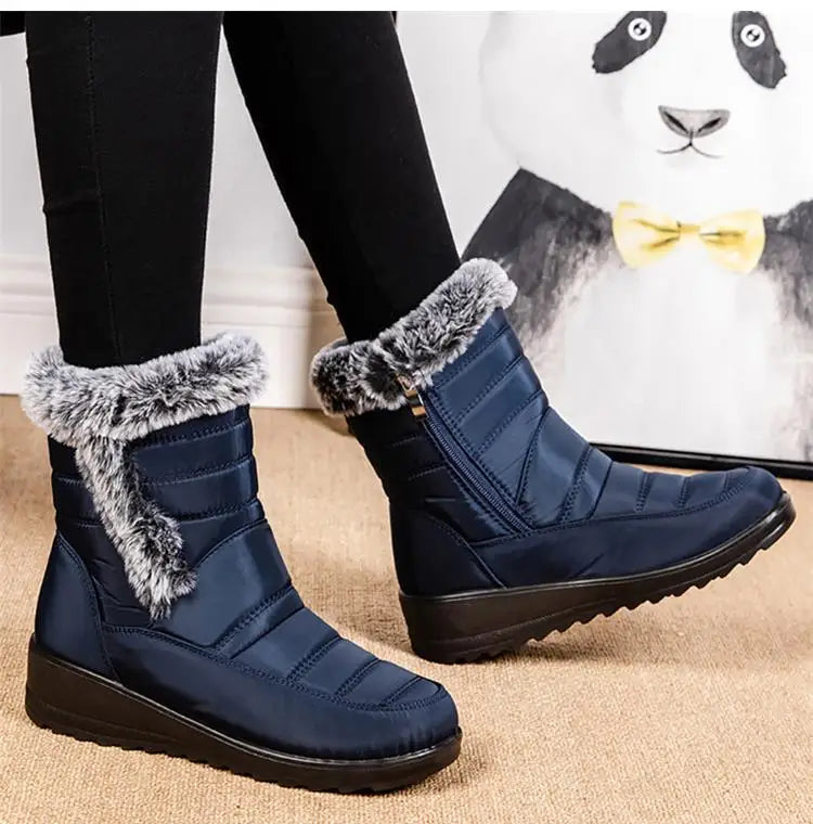 Women's Boots Snow New Ladies Shoes Platform Women Shoes Lightweight Mid High Boots Solid Women's Winter Shoes Boots Botas Mujer