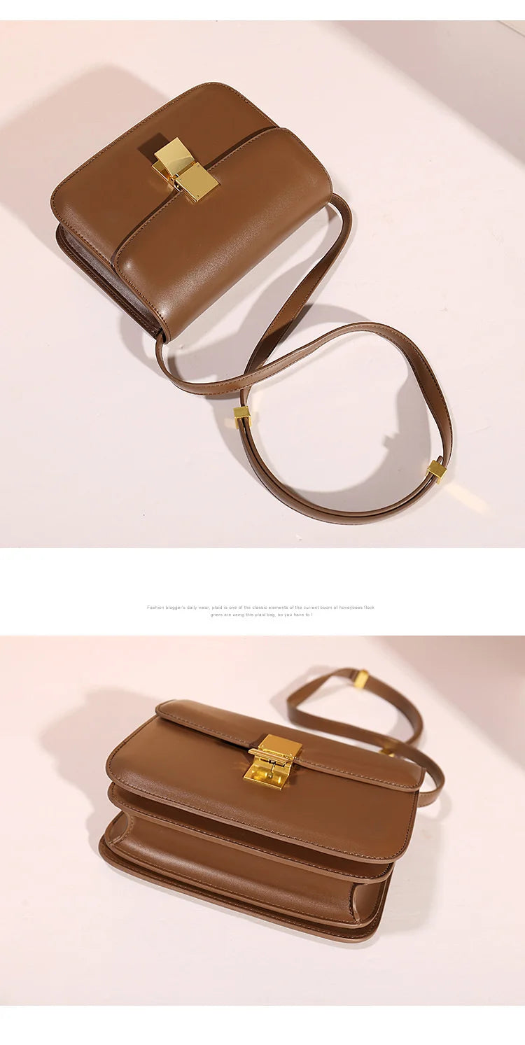 Women’s Genuine Leather Shoulder Bag 2022 Trend Brand Small Square Bags Luxury Designer Handbag Fashion Messenger BagsTofu Bags