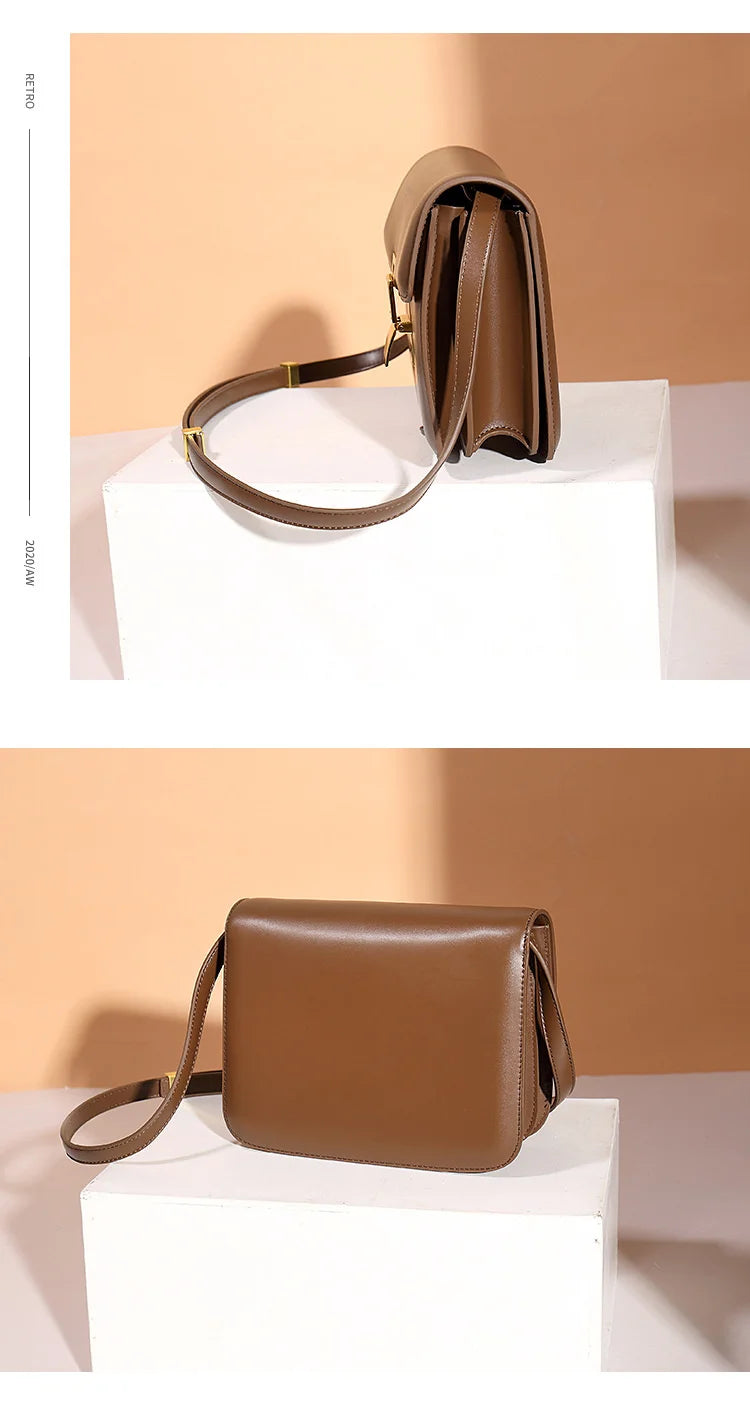 Women’s Genuine Leather Shoulder Bag 2022 Trend Brand Small Square Bags Luxury Designer Handbag Fashion Messenger BagsTofu Bags