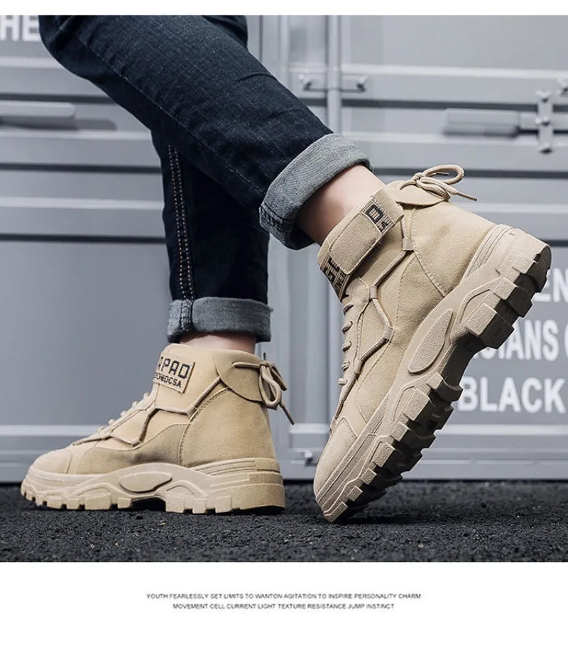 Design Men‘s Boots Original Boots Luxury Brand Men Desert Ankle Boots Outdoor Casual Light Non-slip Hiking Shoes Bota Masculina