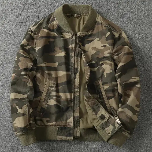 Autumn Winter Jackets American Camouflage Work Coat Men's Casual Outwear Zipper Stand Collar Jacket Men's Clothing