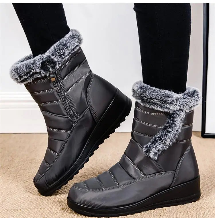 Women's Boots Snow New Ladies Shoes Platform Women Shoes Lightweight Mid High Boots Solid Women's Winter Shoes Boots Botas Mujer