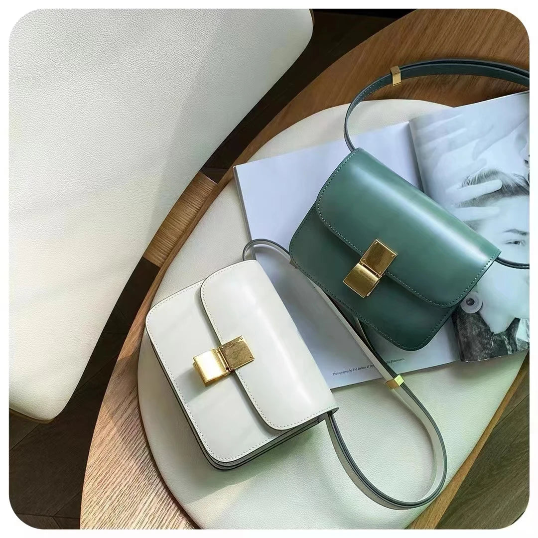 Women’s Genuine Leather Shoulder Bag 2022 Trend Brand Small Square Bags Luxury Designer Handbag Fashion Messenger BagsTofu Bags