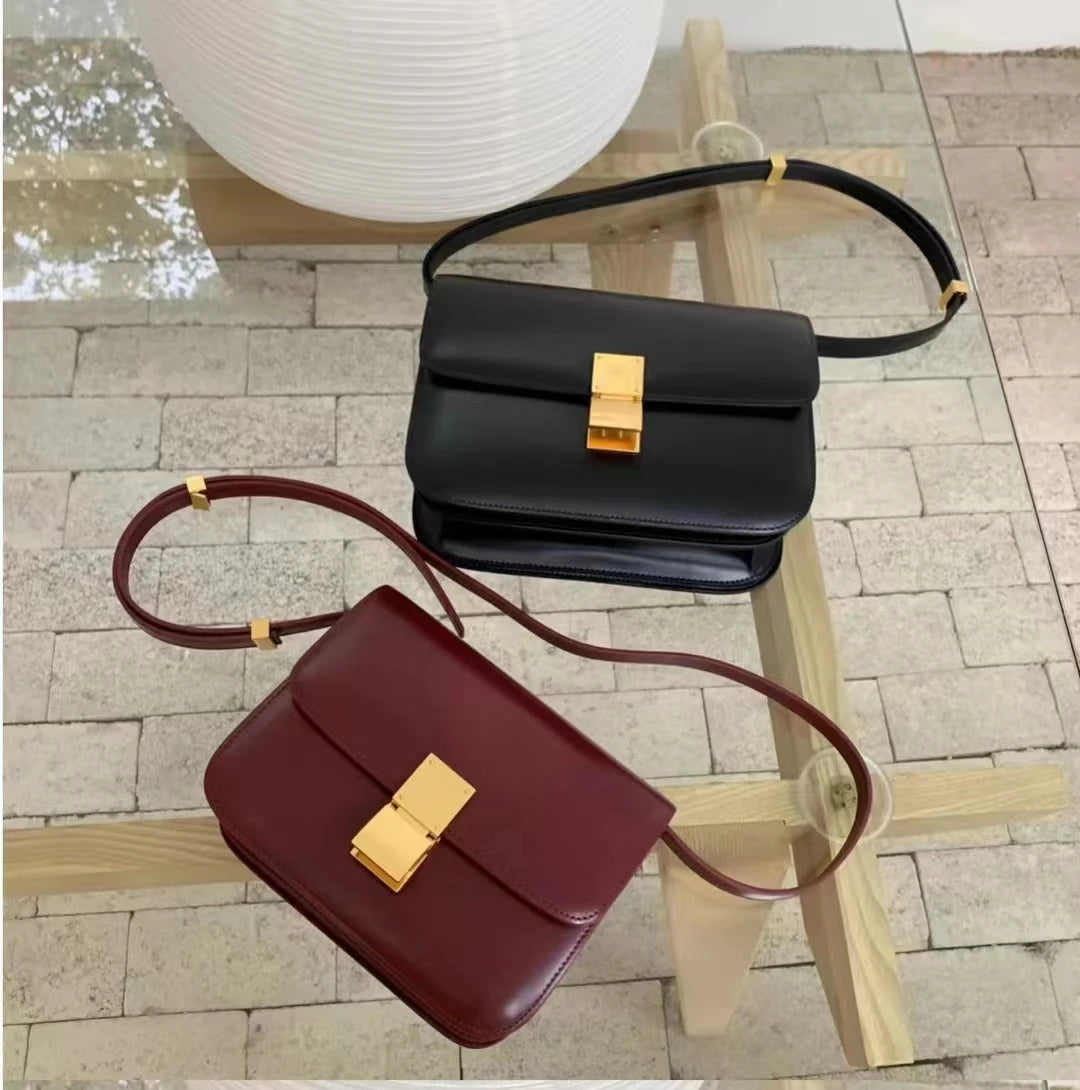 Women’s Genuine Leather Shoulder Bag 2022 Trend Brand Small Square Bags Luxury Designer Handbag Fashion Messenger BagsTofu Bags