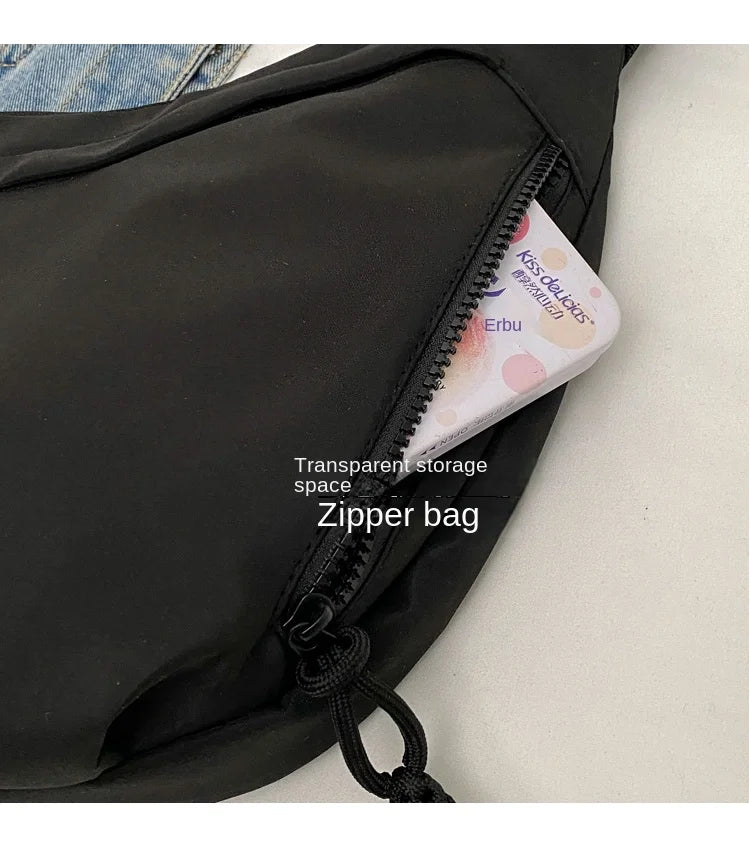 nylon Hobos crossbody bags Solid casual zipper women's bags 2024 fashion high quality on sale bolsa crossbody de cor sólida