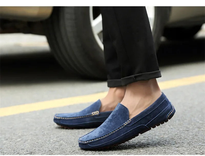 Suede Leather Men’s Loafers Luxury 2024 Casual Shoes for Men Boat Shoes Handmade Men Slipon Driving Shoes Male Moccasins Zapatos