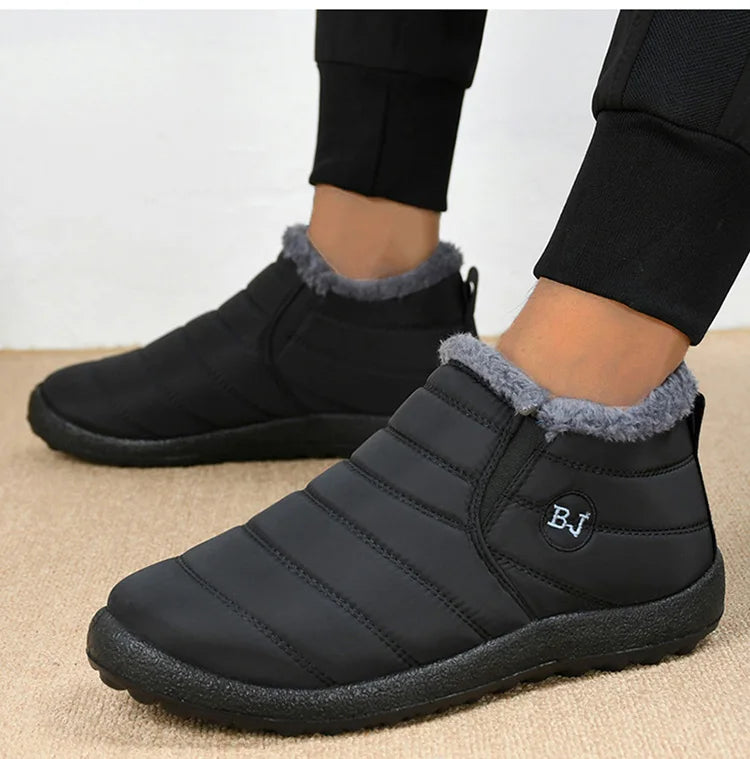 Snow Warm Boots Men Plush Men's Winter Shoes Hiking Booties For Men Couple Waterproof Ankle Boots Footwear Men's Work Shoes