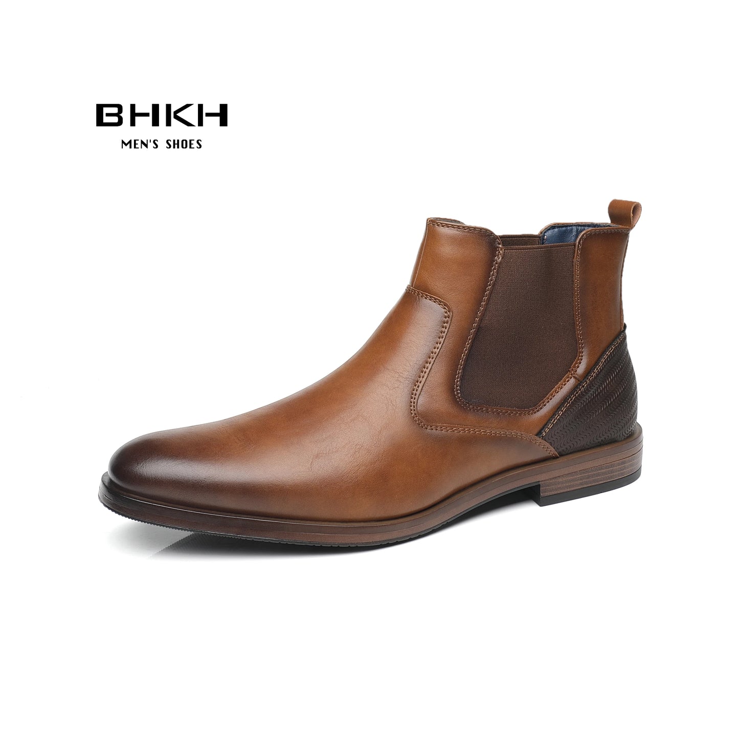 BHKH 2024 Men Chelsea Boots New Winter Men Boots Soft Leather Elastic Strap Ankle Boots Smart Formal Business Dress shoes Man S