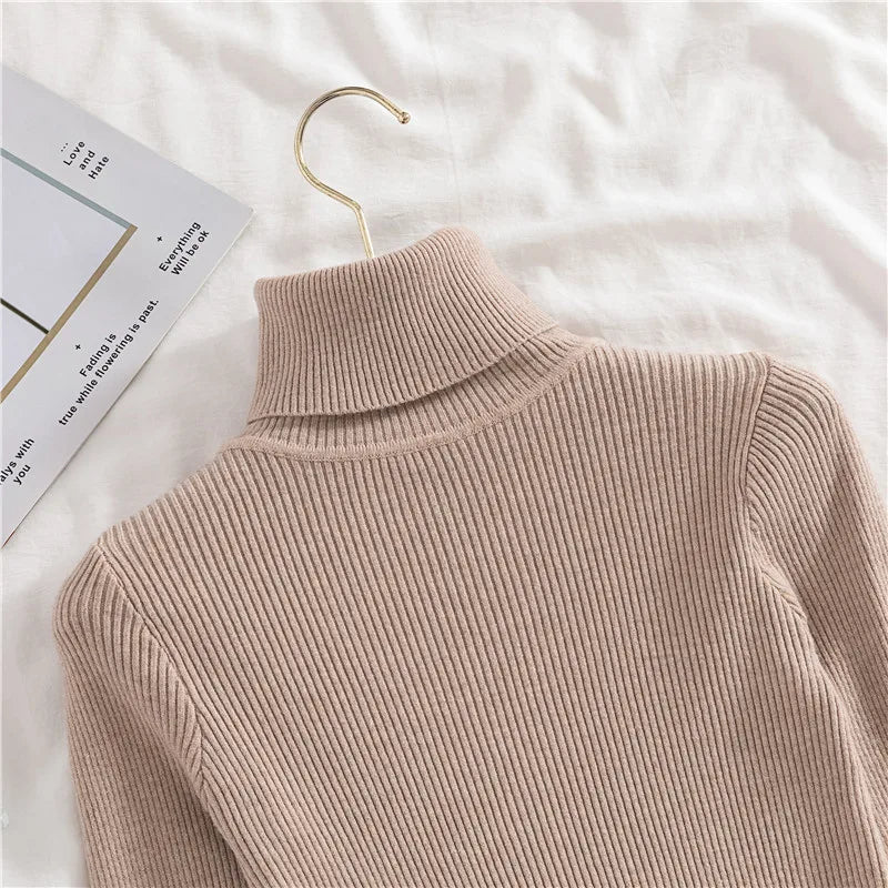 Heliar Women Fall Turtleneck Sweater Knitted Soft Pullovers Cashmere Jumpers Basic Soft Sweaters For Women 2024 Autumn Winter