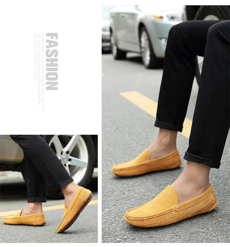 Suede Leather Men’s Loafers Luxury 2024 Casual Shoes for Men Boat Shoes Handmade Men Slipon Driving Shoes Male Moccasins Zapatos