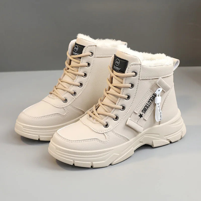 Designer Fashion Women‘s Ankle Boots Spring Comfortable Soft-sole High Top Shoes Sneakers Non Silip Wear-resistant Casual Shoes