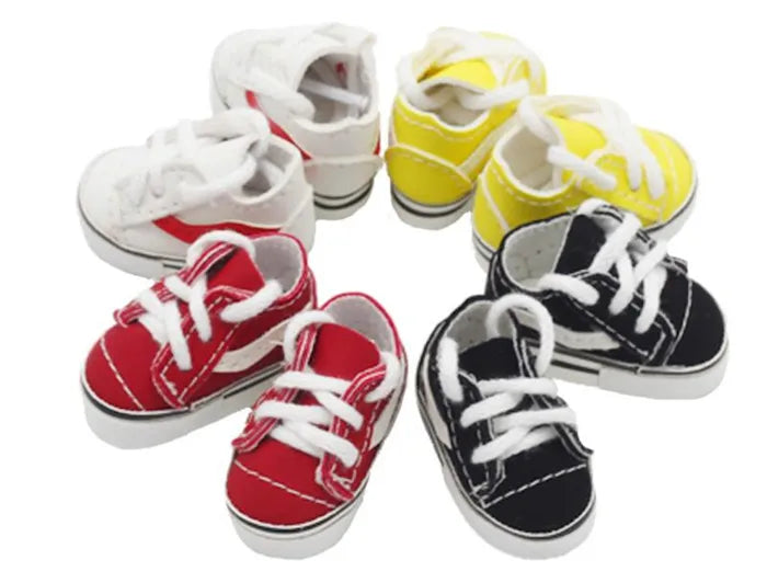 Hot Welcome New Fashion Design Canvas Shoes For 15cm Dolls 1/6 Bjd Dolls Shoes 4 colors Doll Shoes Children’s day Gift .