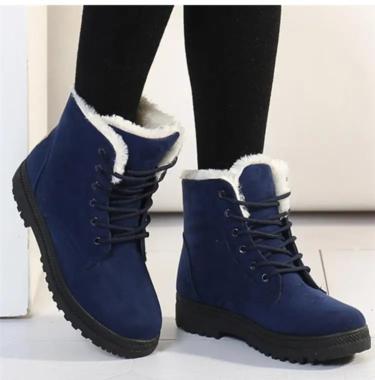 Women's Boots Snow Soft Shoes Woman Platform Ladies Shoes Casual Mid Women's High Boots Flat Winter Girls Boots Botas Mujer