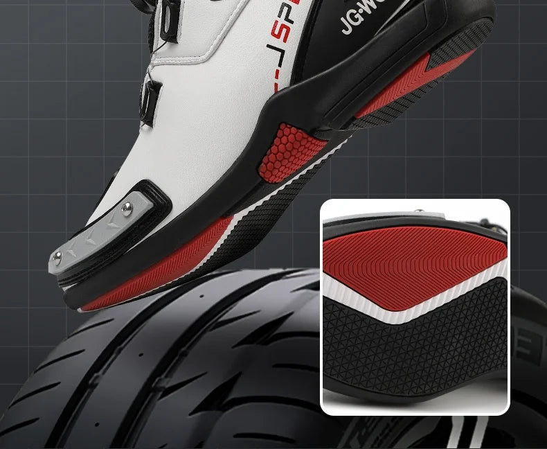 2024 New Motorcycle Boots Men Leather Motos Breathable Anti Slip Wear-Resistant Riders Boots Motorbike Racing Ankle Length S