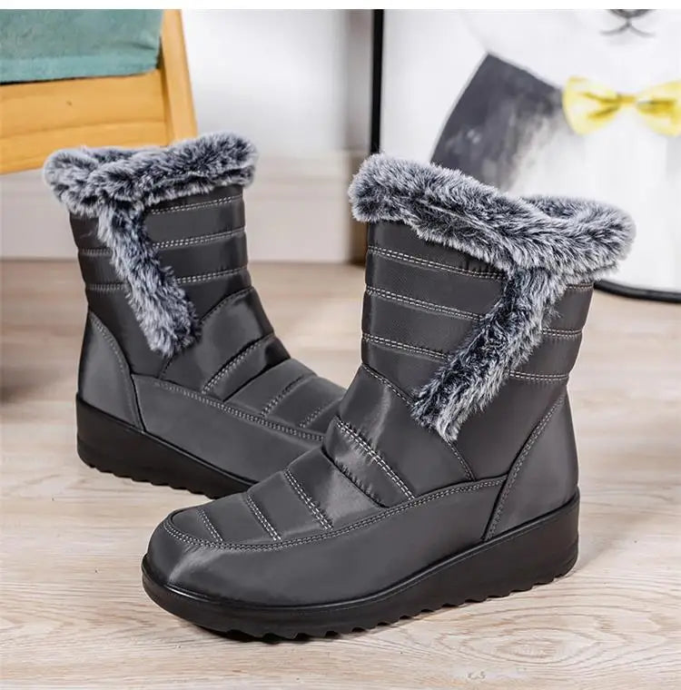 Women's Boots Snow New Ladies Shoes Platform Women Shoes Lightweight Mid High Boots Solid Women's Winter Shoes Boots Botas Mujer