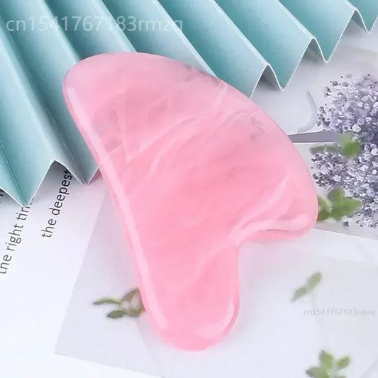 Rose quartz Natural resin Gua Sha Massage Board Rose Face Massager Scrapers Tools For Face Neck Back Body SPA Massage Tools괄사 마사지