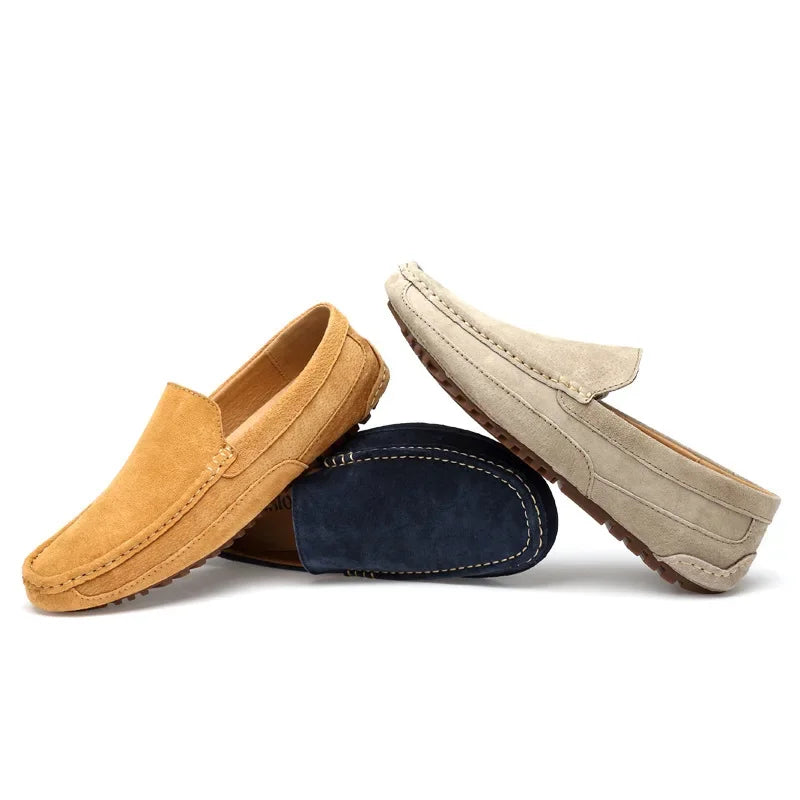 Suede Leather Men’s Loafers Luxury 2024 Casual Shoes for Men Boat Shoes Handmade Men Slipon Driving Shoes Male Moccasins Zapatos