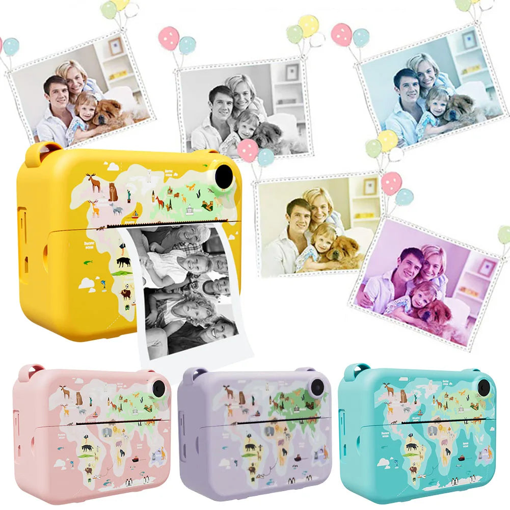 Digital Children Camera Instant Print Photo 2 Inch Screen Kids Camera Selfie Video Digital Camera Birthday Gifts for Girls Boys