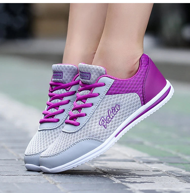 Sneakers Women Fashion Lace Up Ladies Vulcanized Shoes Trainers Sneakers For Women New Outdoor Zapatillas Mujer Female Footwear