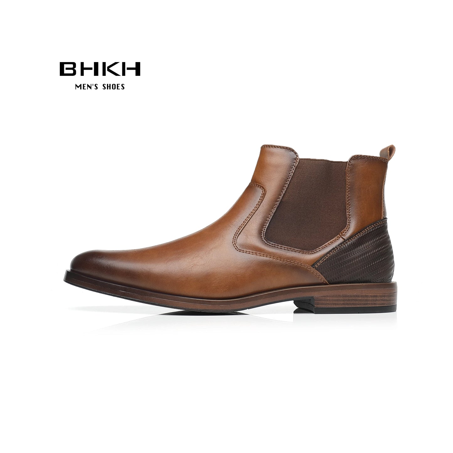 BHKH 2024 Men Chelsea Boots New Winter Men Boots Soft Leather Elastic Strap Ankle Boots Smart Formal Business Dress shoes Man S