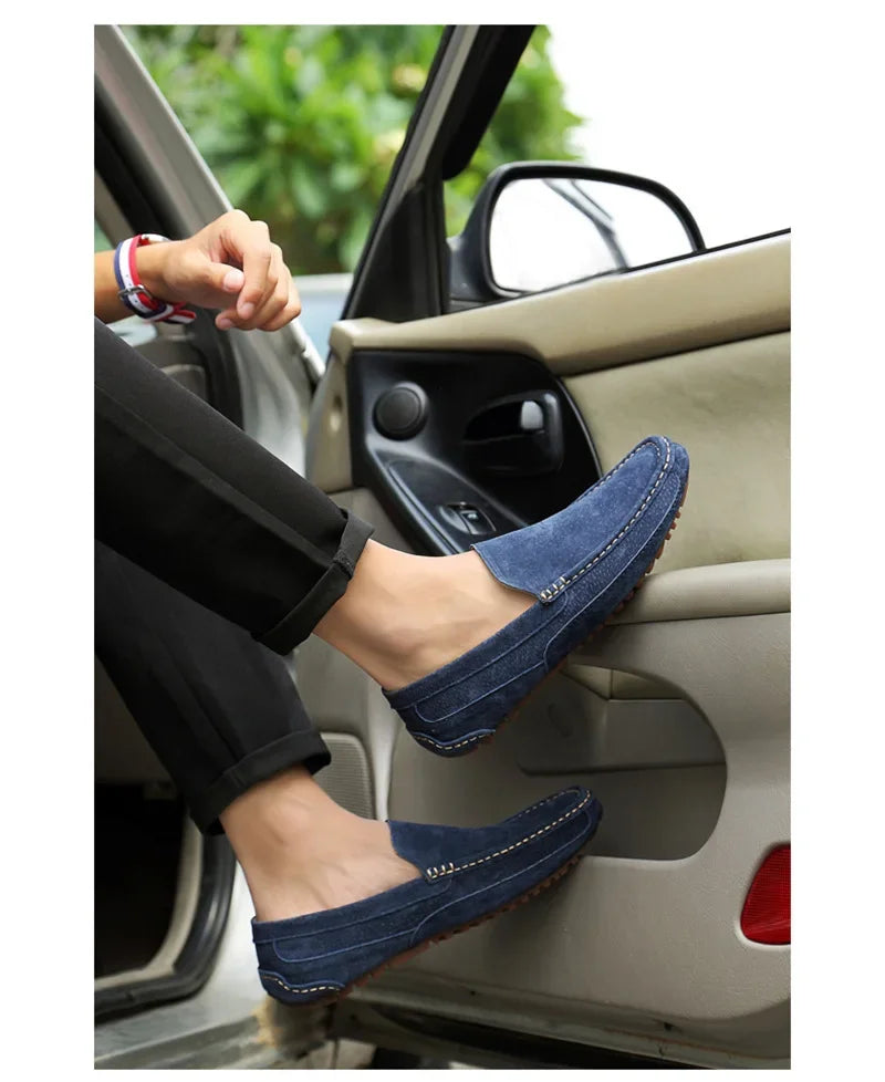 Suede Leather Men’s Loafers Luxury 2024 Casual Shoes for Men Boat Shoes Handmade Men Slipon Driving Shoes Male Moccasins Zapatos