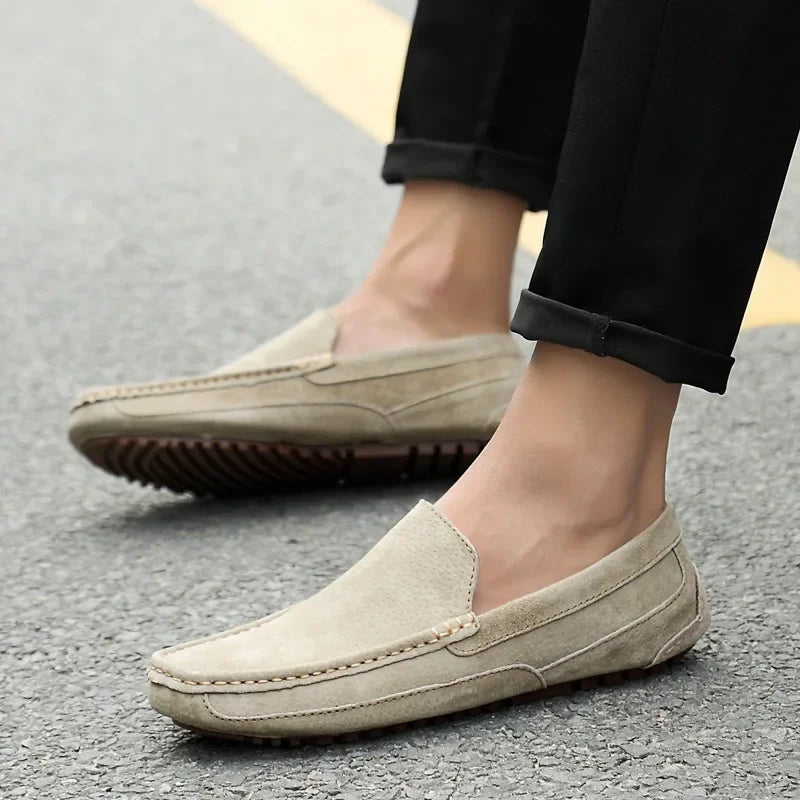 Suede Leather Men’s Loafers Luxury 2024 Casual Shoes for Men Boat Shoes Handmade Men Slipon Driving Shoes Male Moccasins Zapatos