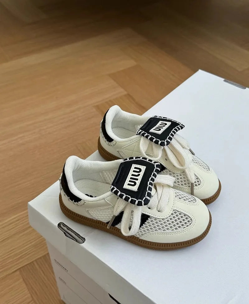 Children's net shoes 2024 summer new boys hollow breathable mesh surface sports shoes girls casual German training shoes board s