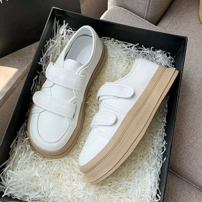 Shoes Women Casual Sneakers Platform Woman-shoes Canvas Thick Sole Roses 2022 Rubber Shallow Round Toe Flock Basic Hook & Loop S