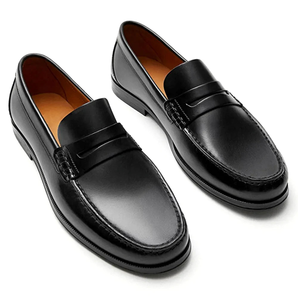 Vintage Top Layer Genuine Leather Slip on Loafers Breathable Moccasins Driving Design Casual Cowhide Shoes for Men