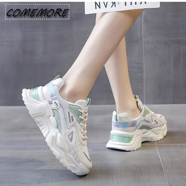 Women‘s Shoes 2023 New Fashion Breathable Mesh All-match Casual Shoes Lace Up Female Platform Shoes Sneakers Woman Zapatos Mujer