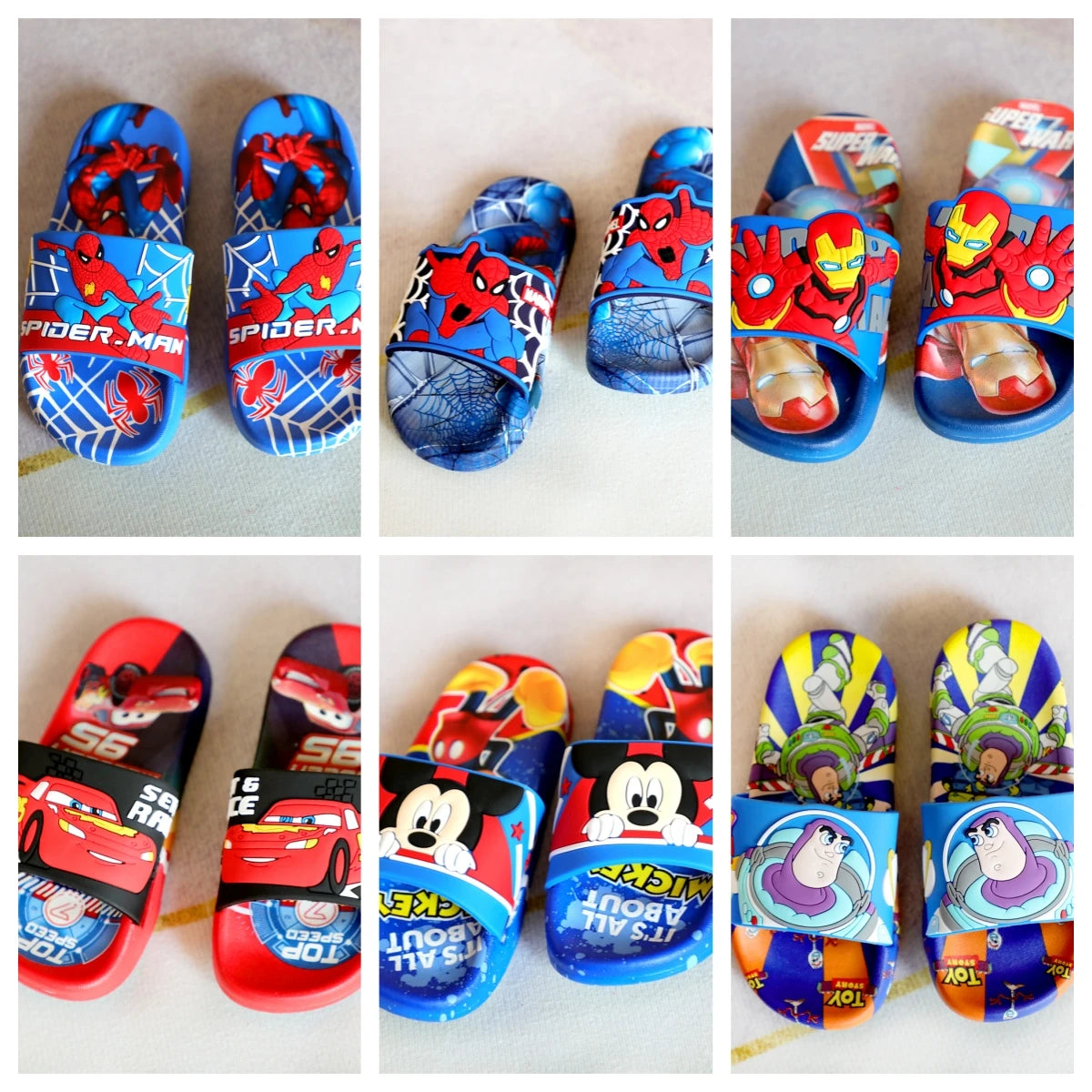 Children‘s Boys Girls Slippers Cars Cartoon Animals Prints Shoes Fashion Cute Shoes Bathroom Kids Toddler Slippers Flat Heels