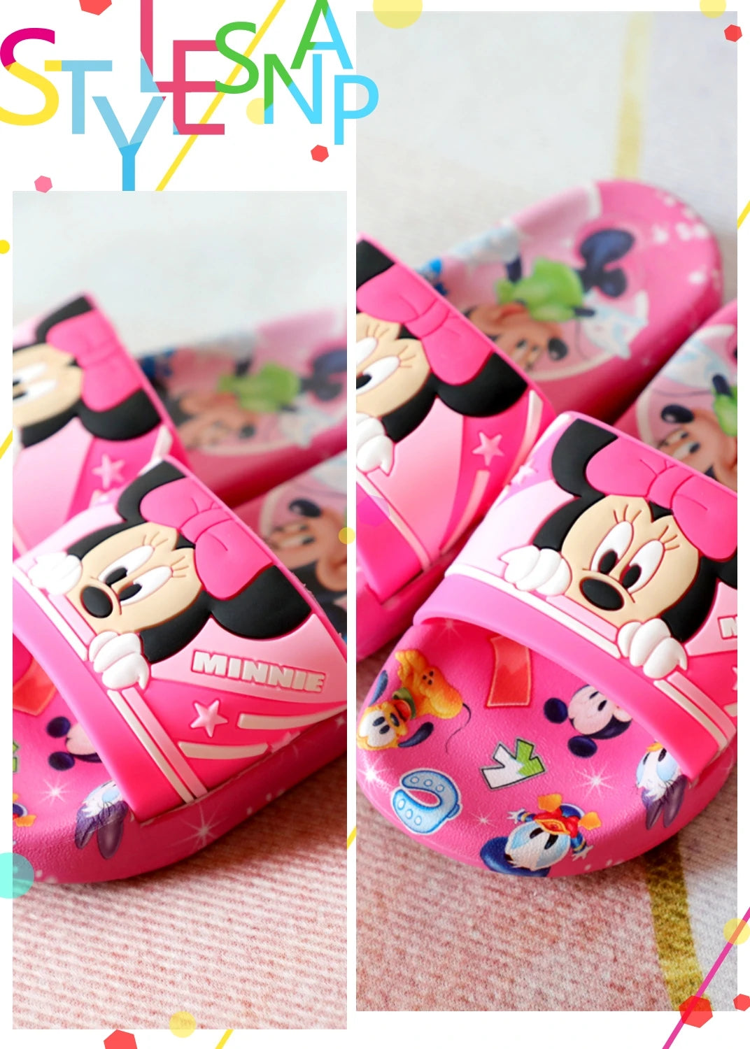 Children‘s Boys Girls Slippers Cars Cartoon Animals Prints Shoes Fashion Cute Shoes Bathroom Kids Toddler Slippers Flat Heels