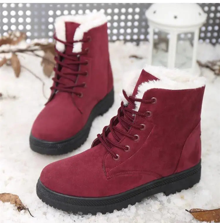 Women's Boots Snow Soft Shoes Woman Platform Ladies Shoes Casual Mid Women's High Boots Flat Winter Girls Boots Botas Mujer